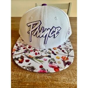 Prince Minnesota Twins Melon Wear Floral Snapback Hat White Purple TC Logo Cap